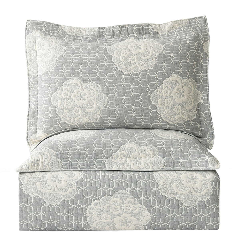 Покрывало 250х260 и 2 наволочки 50х70 Arya home Apollo серое