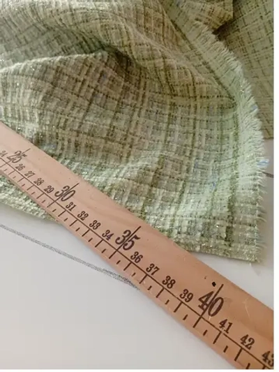 Твид костюмный. Цвет- светло-зеленый, 1,03м