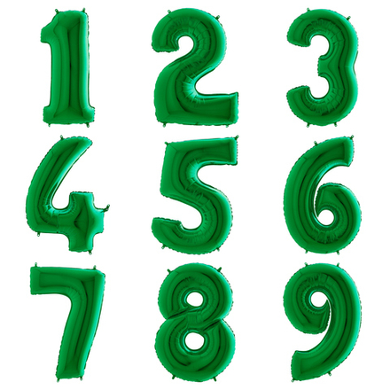 Зеленые цифры с гелием 102 см