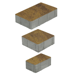 Тротуарная плитка СТАРЫЙ ГОРОД - Листопад гранит Янтарь, комплект из 3 видов плит