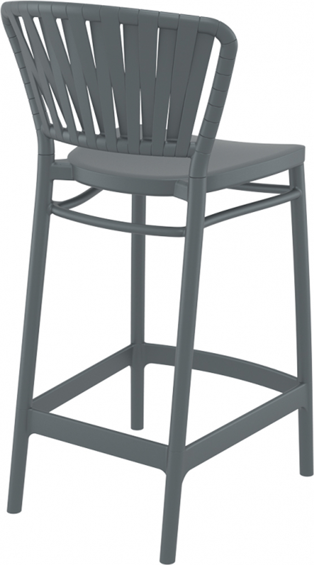 Стул пластиковый полубарный Siesta Contract Portofino, темно-серый