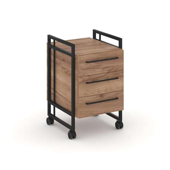 Rift Direct Тумба мобильная RF.TMR-001 Дуб Табак/Металл Черный/Черный Ручки 424*500*680