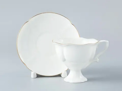 Чашка с блюдцем кофейная форма Наташа рисунок Золотая лента 120 мл арт. 81.20694.00.1