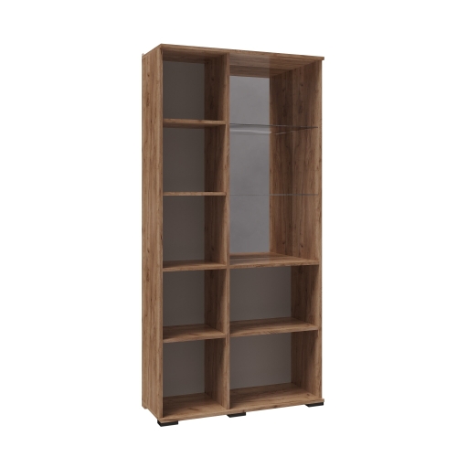 Гостиная София Шкаф с полками и витриной СШ-2 дуб крафт табачный