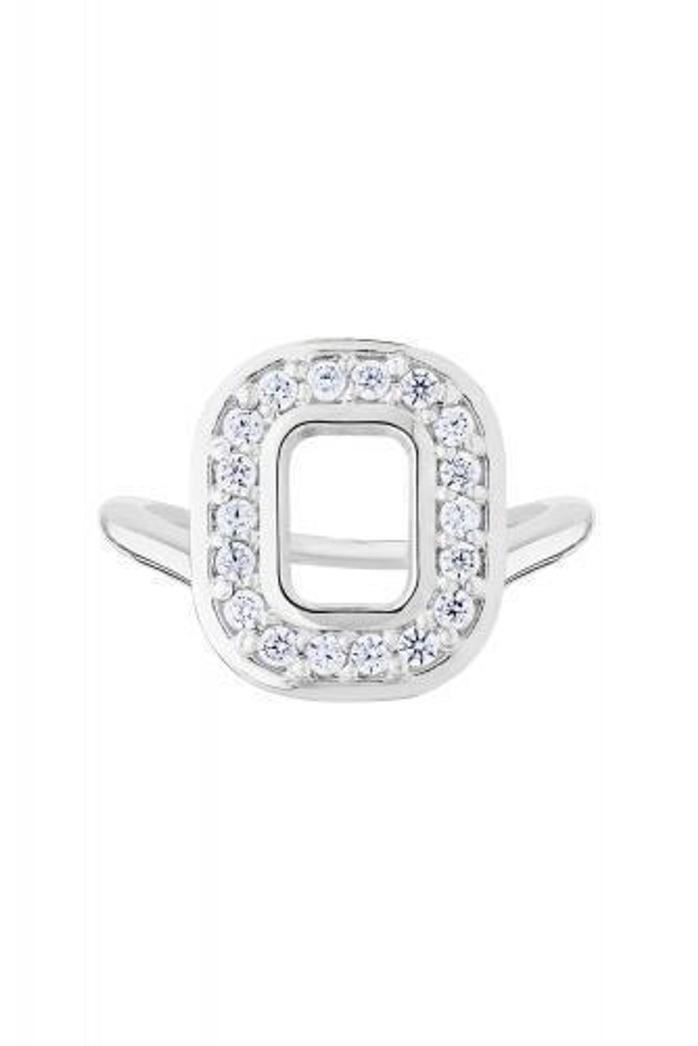 Кольцо из серебра со вставками из бесцветных фианитов