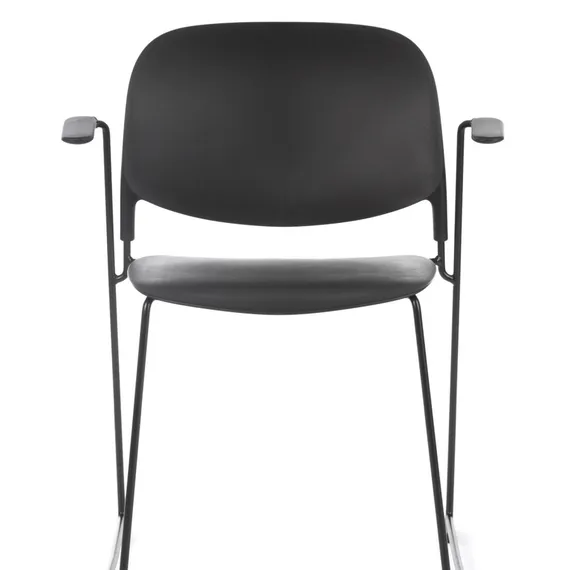 Стул штабелируемый Stacks с подлокотниками черный