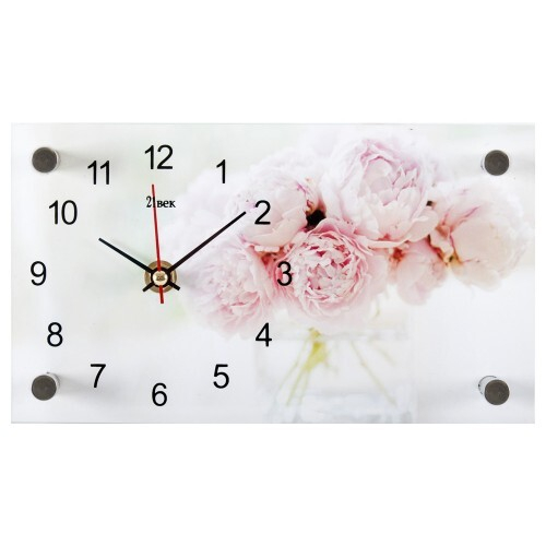 Часы 21 Bek настольные 1323-116  "Пионы"