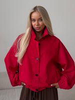 Тренч на молнии красный