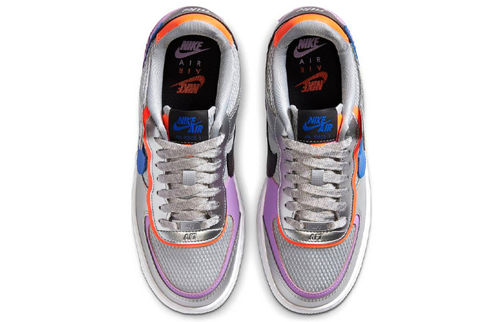 Кроссовки Nike Air Force 1 Shadow Metallic Silver (Женская размерная сетка)