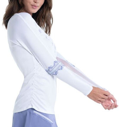 Женская теннисная футболка (dł. Рукава) Lucky in Love All About Ikat Sport Long Sleeve Top - shadow