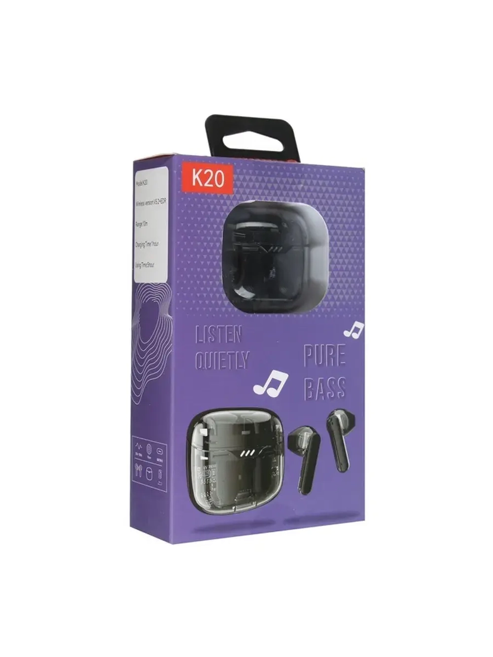 Наушники беспроводные K20, TWS, вкладыши, Bluetooth 5.0, 35/