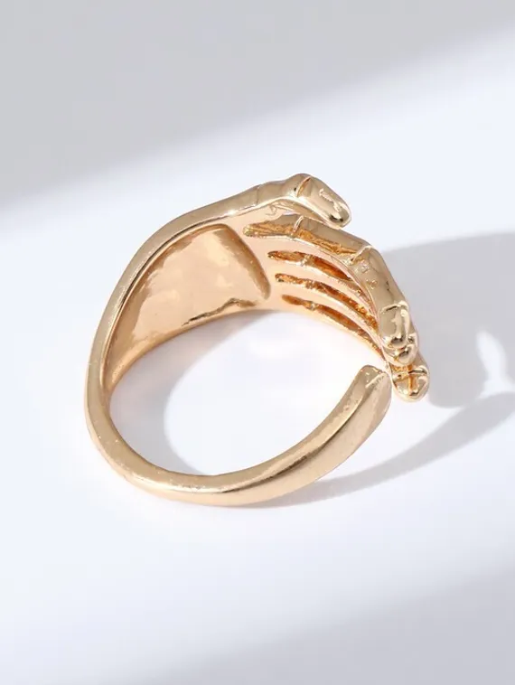 Кольцо "Скелет" кисть, цвет золото, безразмерное