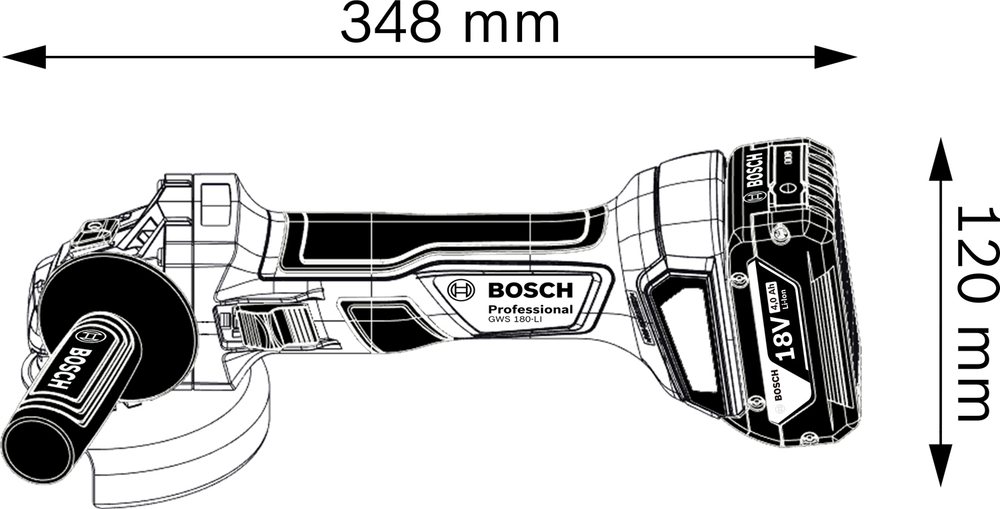 Аккумуляторная УШМ BOSCH GWS 180-Li 06019H9020