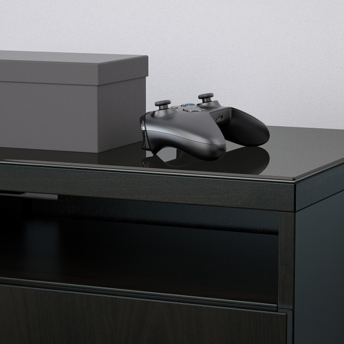 Верхняя панель для телевизора IKEA BESTA (БЕСТО), Стекло, Черный, 120x40 см