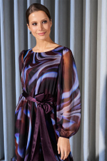 51504 Платье женское (коричнево-сиреневый принт)