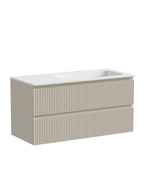 Тумба с раковиной Sancos Snob R 100 см SNR100RCE правая, beige soft