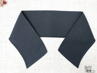 Воротник трикотажный, ш. 7,5 см, L 44 см, чёрный