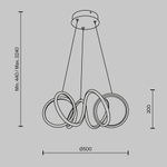 Люстра светодиодная Maytoni Curve MOD241PL-L60BSK