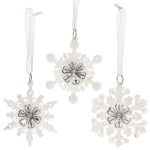 Подвеска «Снежная тайна» 8,7 см (набор 3 шт), Белый