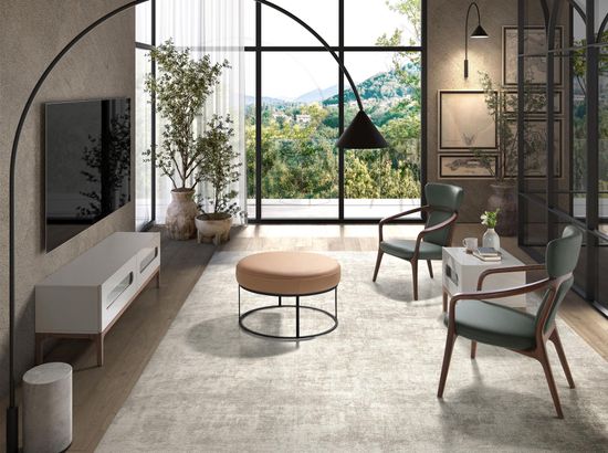 Банкетка из коричневой кожи 5190