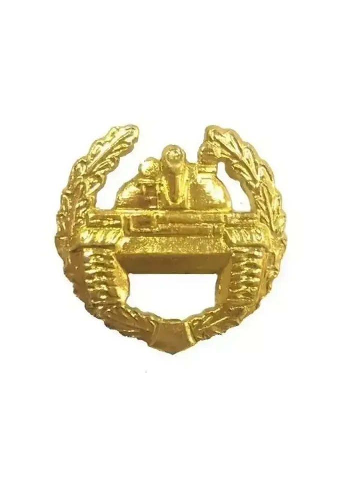 Эмблема петличная Танковые войска старого образца металл золото