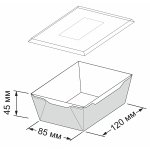 Контейнер бумажный с крышкой Old School White 400 мл 120х85х45 мм 1/400