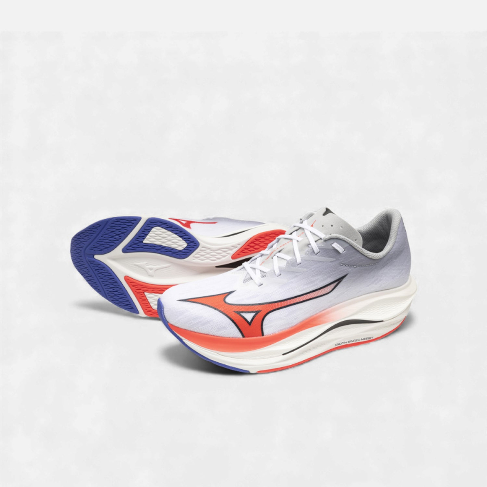 Кроссовки мужские Mizuno Wave Rebellion Flash 3 White/Fiery Coral 2/Iris Bloom