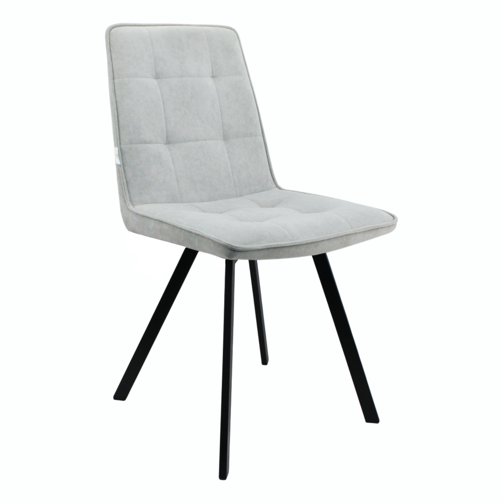 Стул "Ромул" (арт. 318). велюр Бренди В20 светло-серый, ножки черные