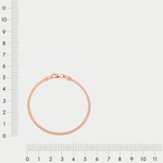 Браслет полновесный цепной из розового золота 585 пробы с плетением "Бисмарк" без вставок (арт. НБ 12-040-35)