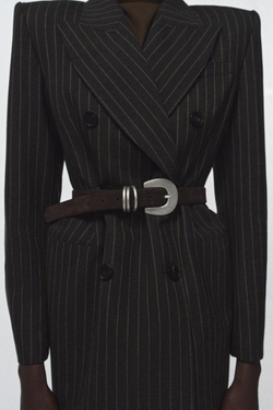 ZARA РЕМЕНЬ ИЗ 100% ЗАМШИ С ТРОЙНОЙ ШЛЕВКОЙ, КОРИЧНЕВЫЙ