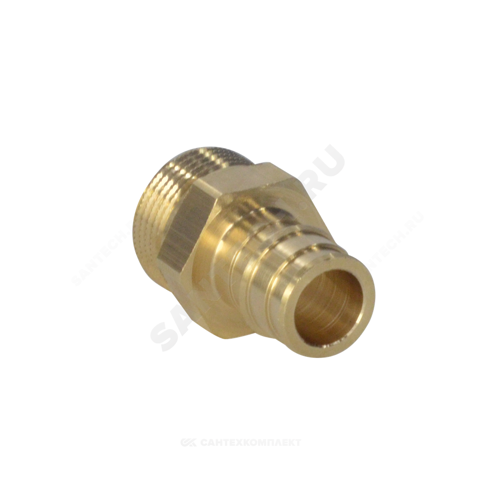 Муфта для PE-X труб радиальная латунь Дн 20х1/2" НР РОС
