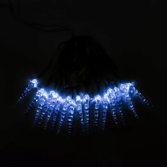 Гирлянда Сосульки 4 м., Белые 12 см., 24В, 16 LED, провод прозрачный ПВХ, IP54, LTC (IC12.16-10-1W)
