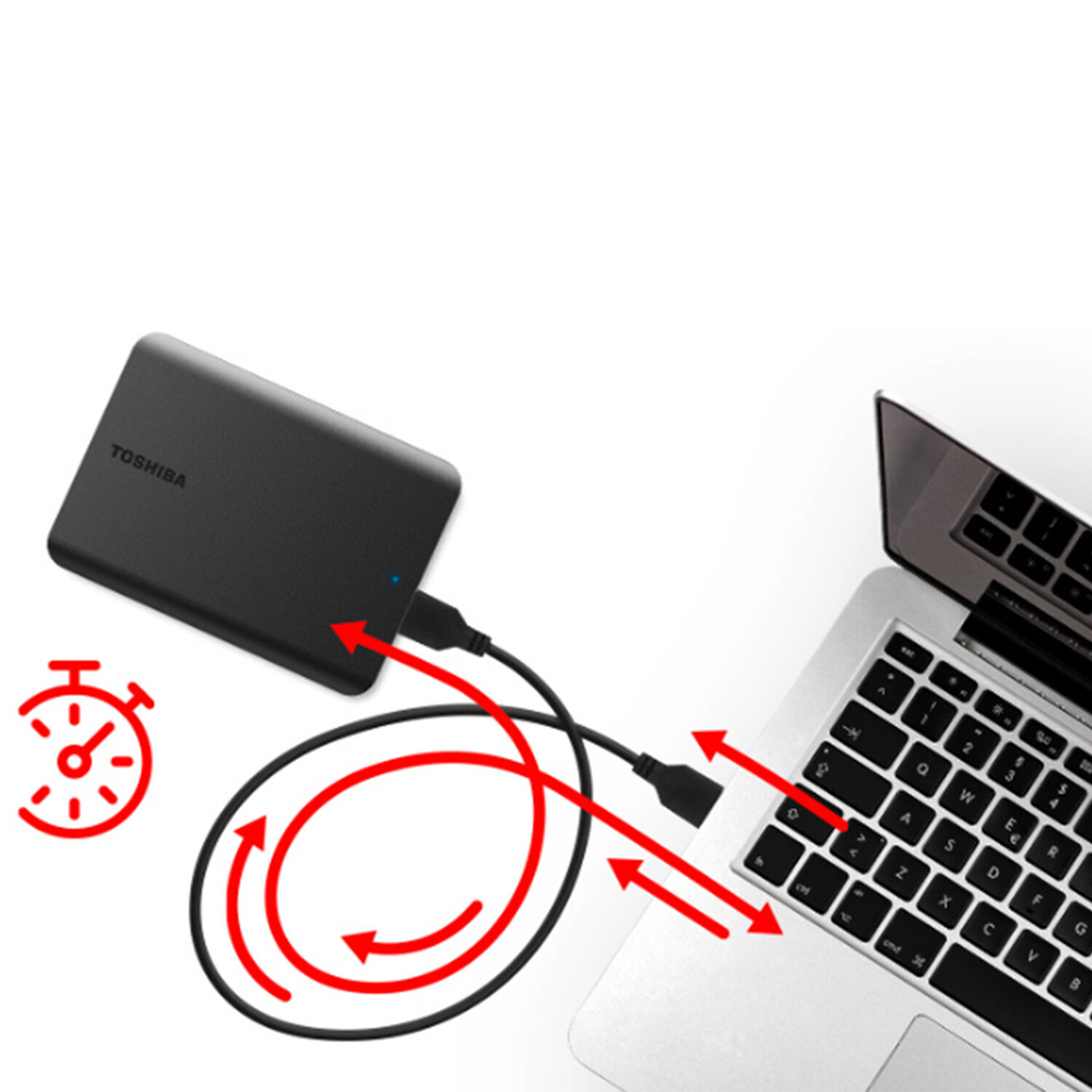 Внешний жесткий диск TOSHIBA Canvio Basics 1 TB, 2,5", USB 3.2, черный.