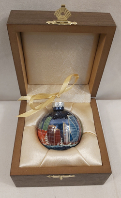 Шар новогодний с ручной росписью Палех "Москва" в футляре