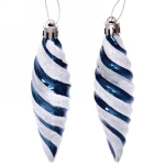 Ёлочные игрушки «Таинственное очарование» Сосульки 10 см (набор 2шт), сапфир