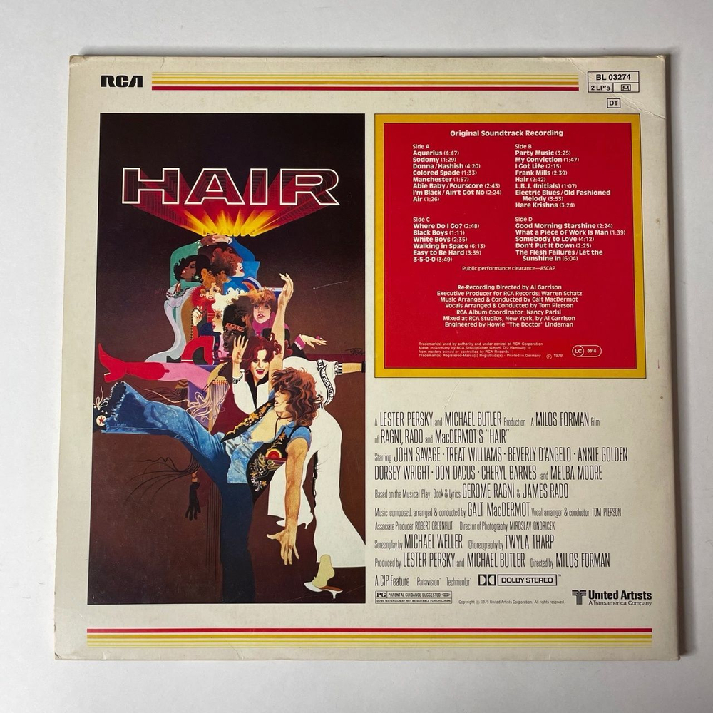 Винтажная виниловая пластинка LP Galt MacDermot Hair Волосы Мюзикл (Soundtrack Recording) (Germany 1979)