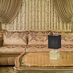 UML-B306 E14 GOLD-BLACK Светильник настольный декоративный под лампу Е14. 40W. Механический выключатель. Золотой-Черный. ТМ Uniel