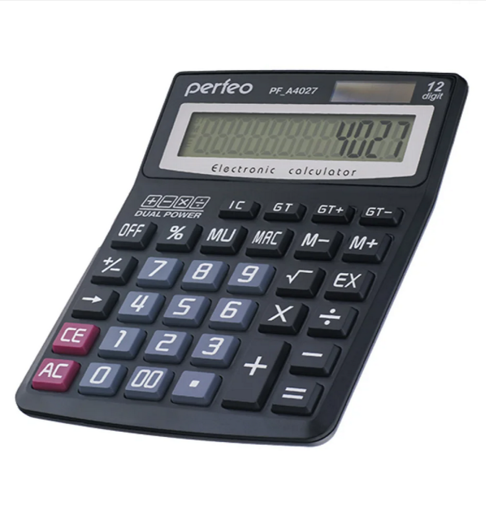Калькулятор 12-разрядный GT бухгалтерский Perfeo PF-A4027