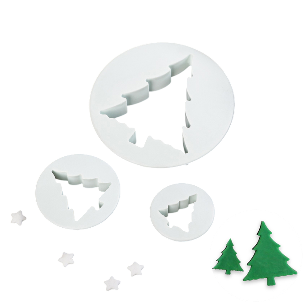 Набор выемок кондитерских для марципана и теста Доляна «Ёлочки», 3 шт