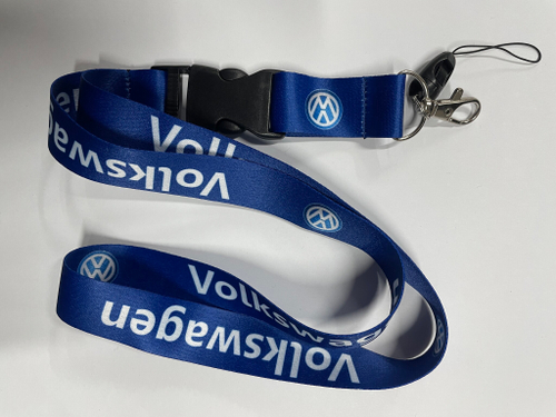 Volkswagen (Синий) / Брелок, шнурок для ключей на шею Volkswagen (Фольксваген), ланъярд, крафт, синий (1 шт)