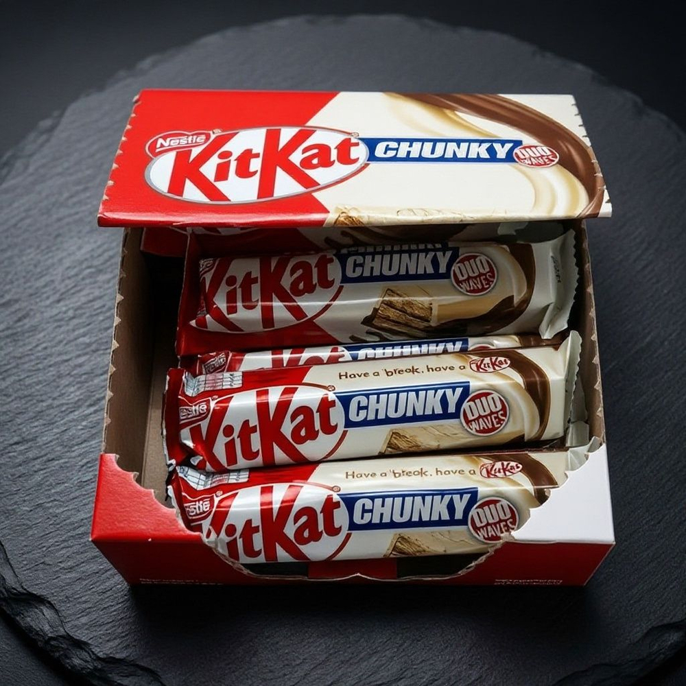 Шоколадный батончик Kit Kat Chunky Duo молочный и белый шоколад 38 гр 1 шт