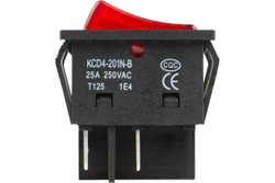 Клавишный выключатель REXANT 250v 25а (4с) on-off красный с подсветкой (rwb-502) 36-2343