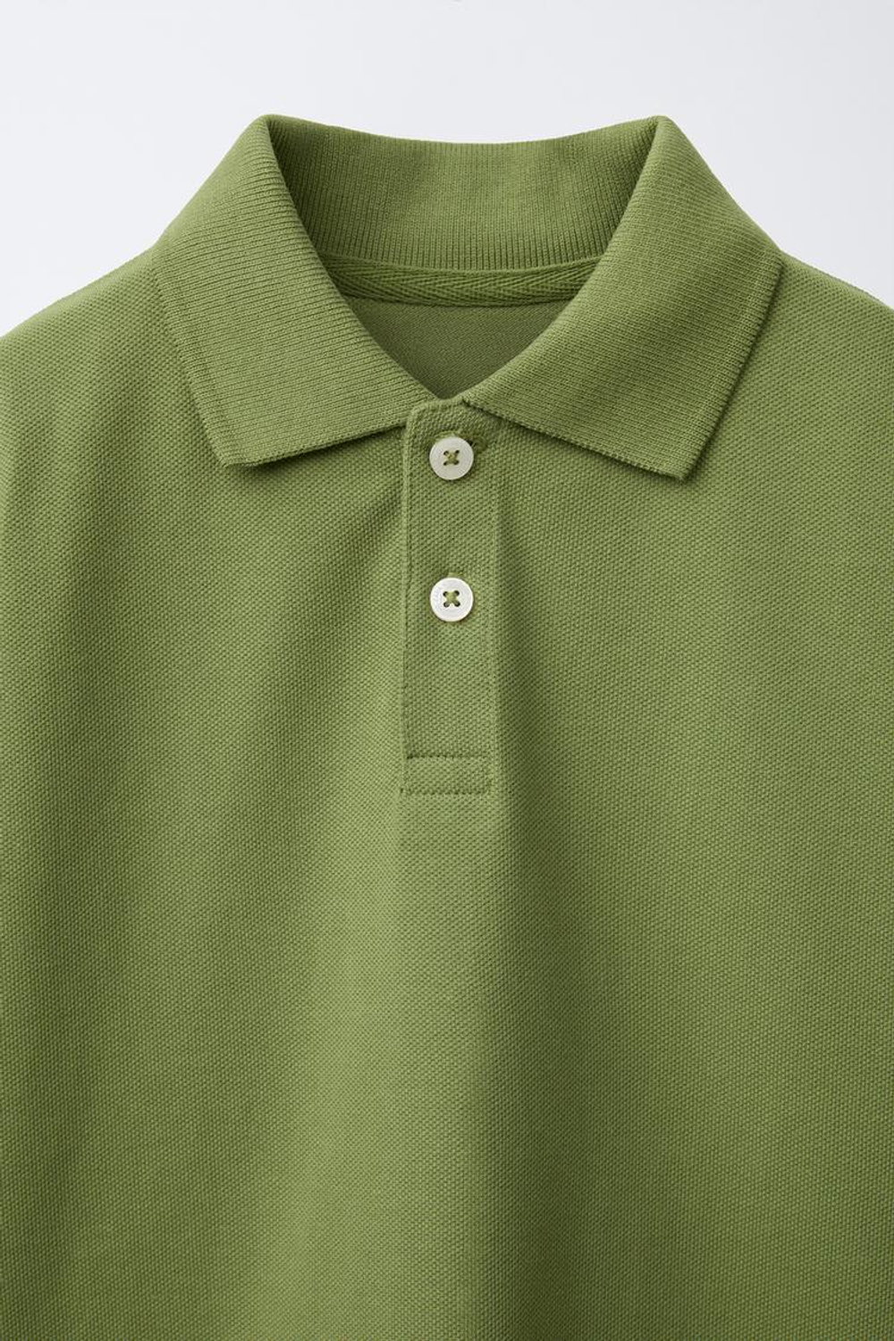 ZARA ПОЛО BOXY FIT С НАШИВКОЙ, ОЛИВКОВЫЙ