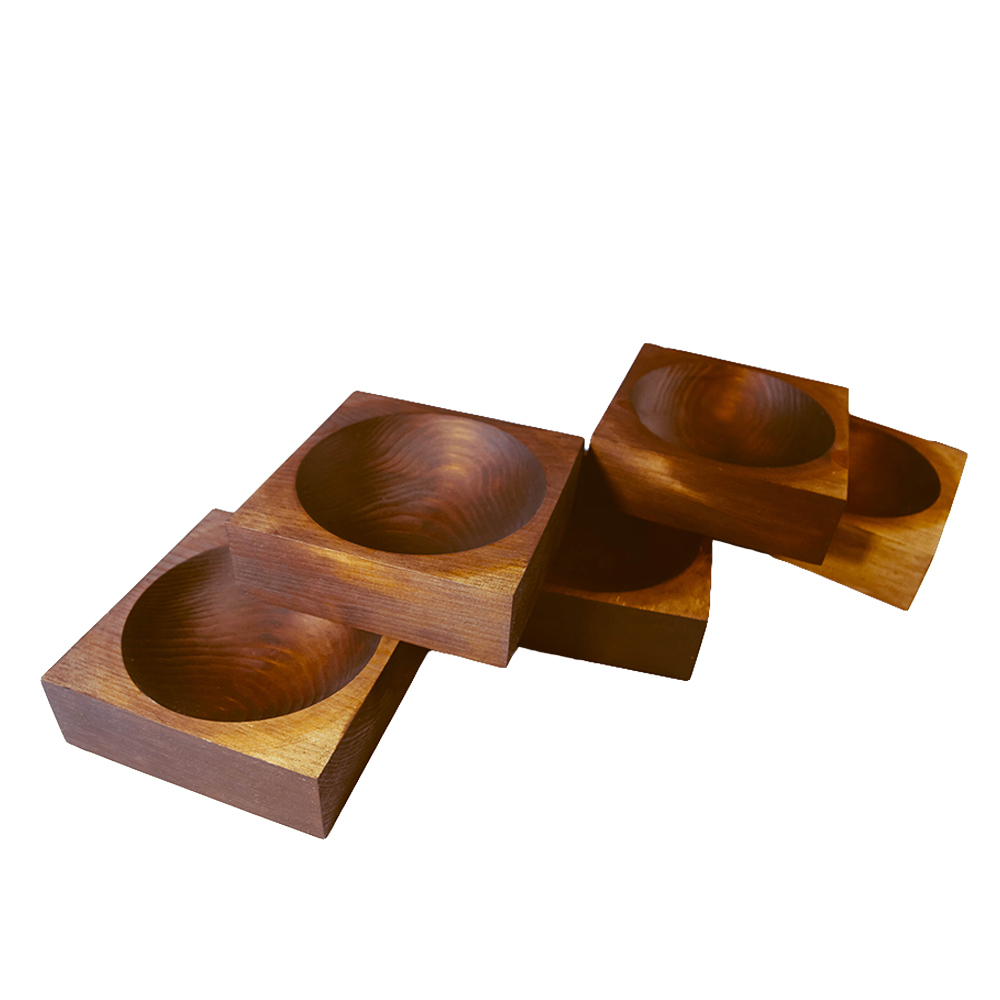 Набор деревянных квадратных тарелок-конфетниц Art of Siberia из сибирского кедра 5 шт. ТN21