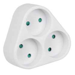 S-ES3-16F WHITE Разветвитель сетевой. б-з. 3 гнезда. 16А. 3500Вт. Белый. ТМ Uniel