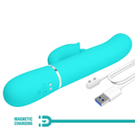 Аквамариновый вибратор-кролик с пульсацией Gigi - 22,8 см.