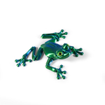 Подвижная лягушка антистресс с живыми глазами, сине-зеленая, 3D печать, 10 см. длина