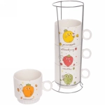 Набор кружек на стойке 280мл «Фруктовый микс»