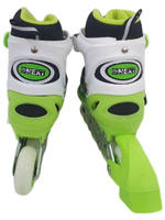 Коньки роликовые раздвижные 31-34, колеса полиуретан, ABEC7, зеленые