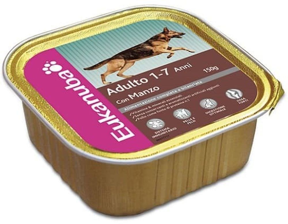 EUK Dog консервы для собак с говядиной 150 г